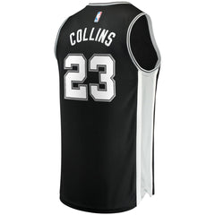 Fanatics Zach Collins San Antonio Spurs Fast Break Replica Jersey Icon Edition Black