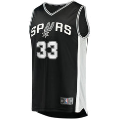 Fanatics Tre Jones San Antonio Spurs Fast Break Replica Jersey Icon Edition Black