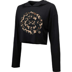 Chicago Cubs Majestic Threads Women's Leopard Cropped Hoodie Outlet