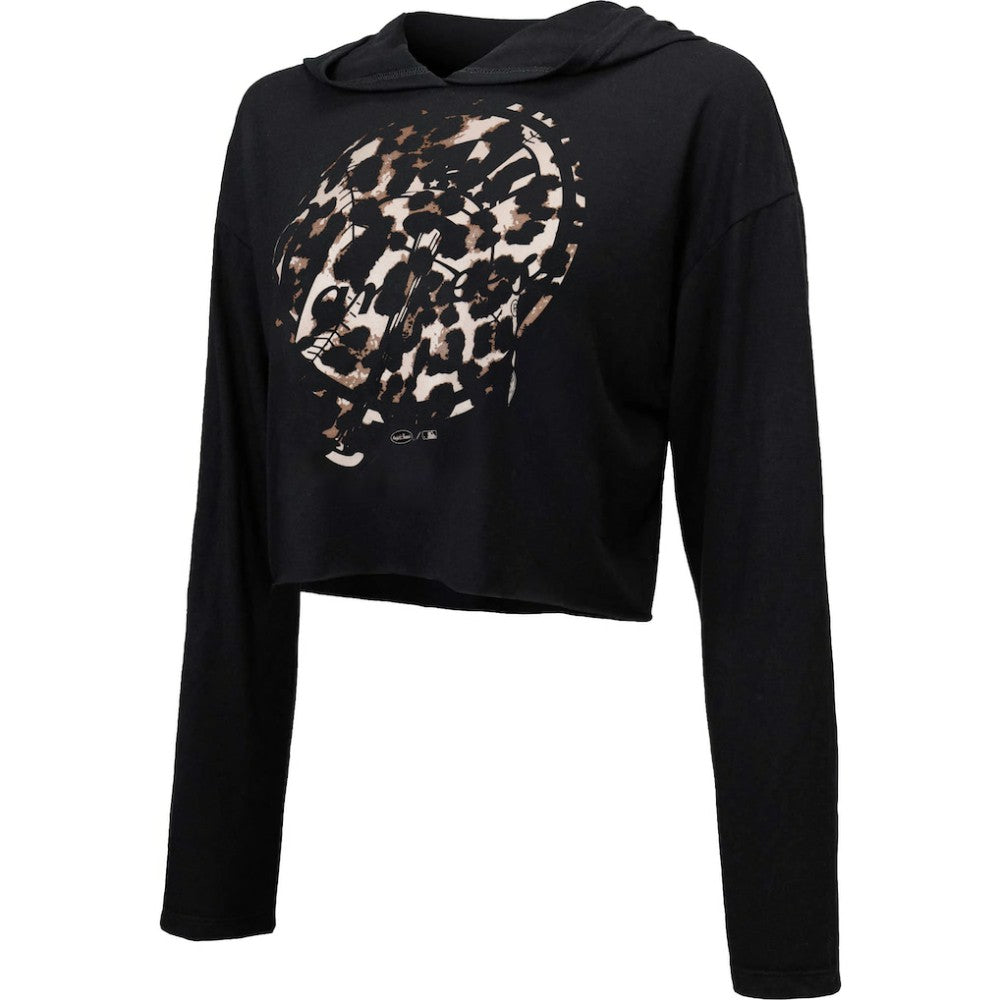 New York Yankees Majestic Threads Women's Leopard Cropped Hoodie Near Me