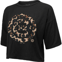 Chicago Cubs Majestic Threads Women's Leopard Cropped T-Shirt for sale