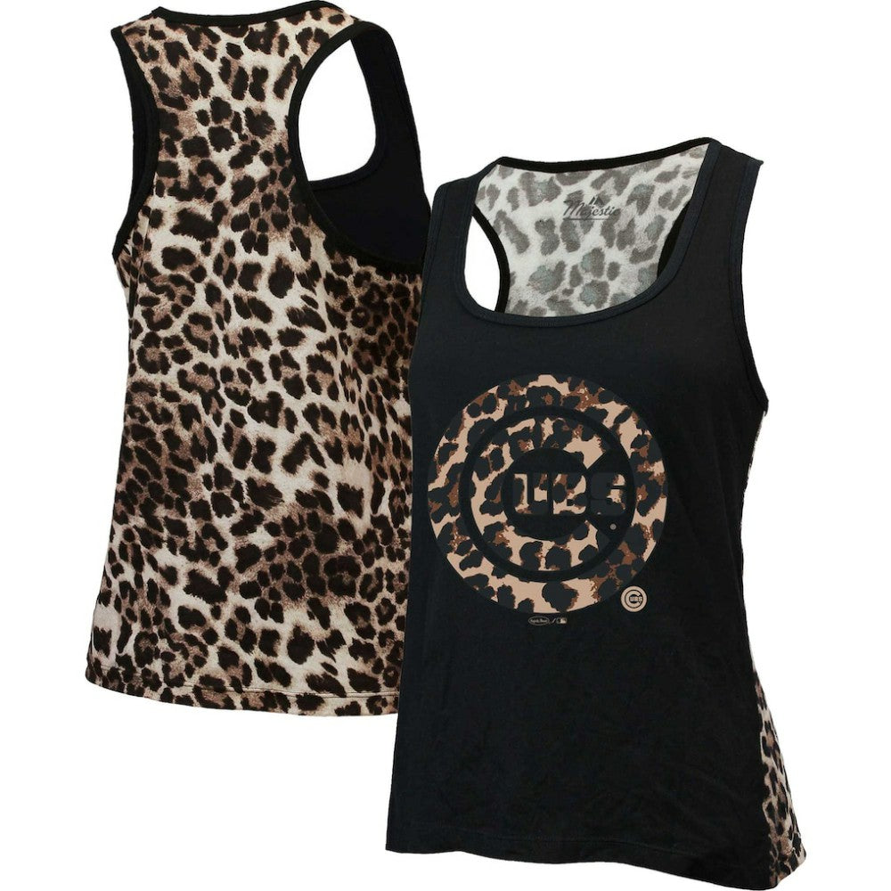 Chicago Cubs Majestic Threads Women's Leopard Tank Top Discount