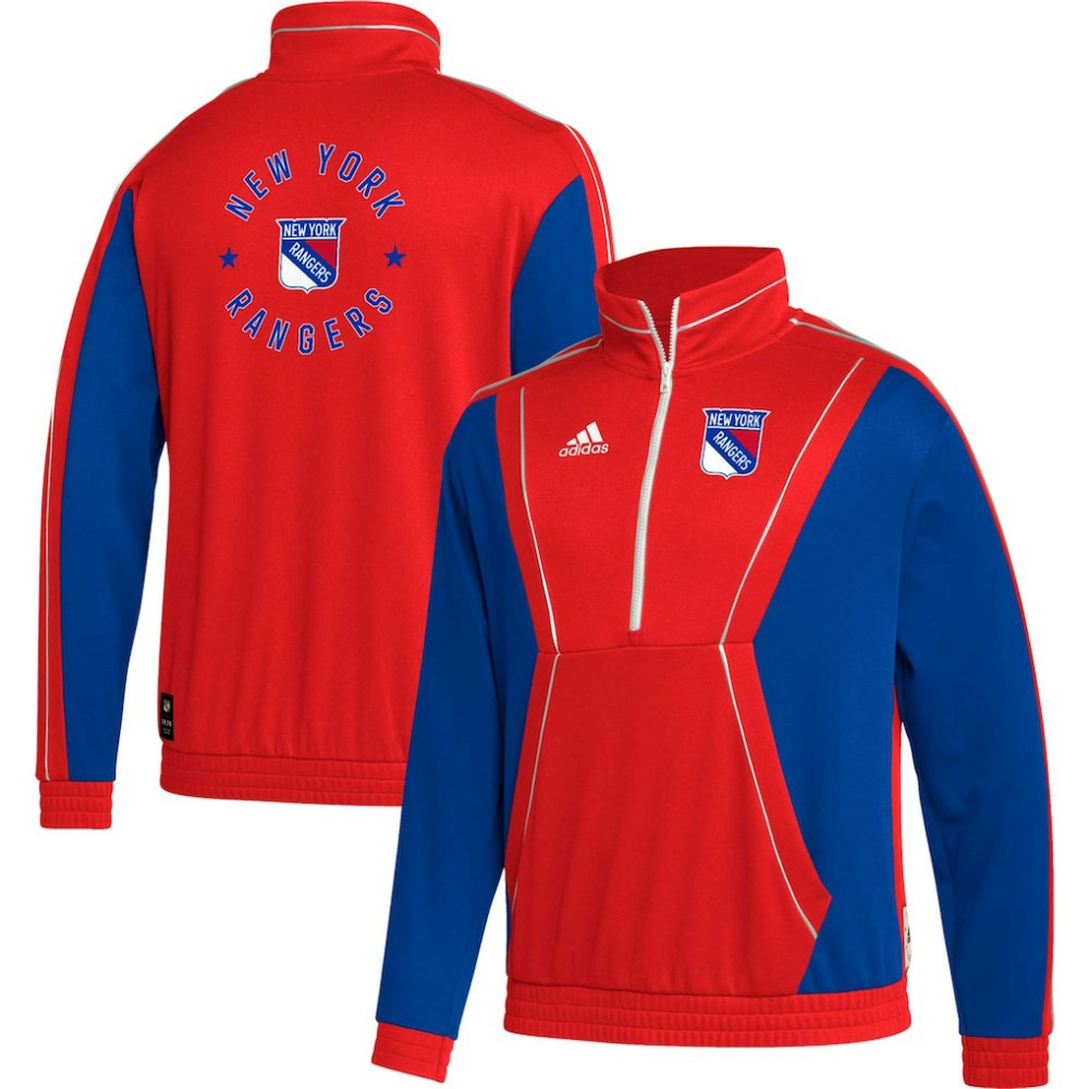 New York Rangers adidas Team Classics Half-Zip Jacket - Red | Adidas discount