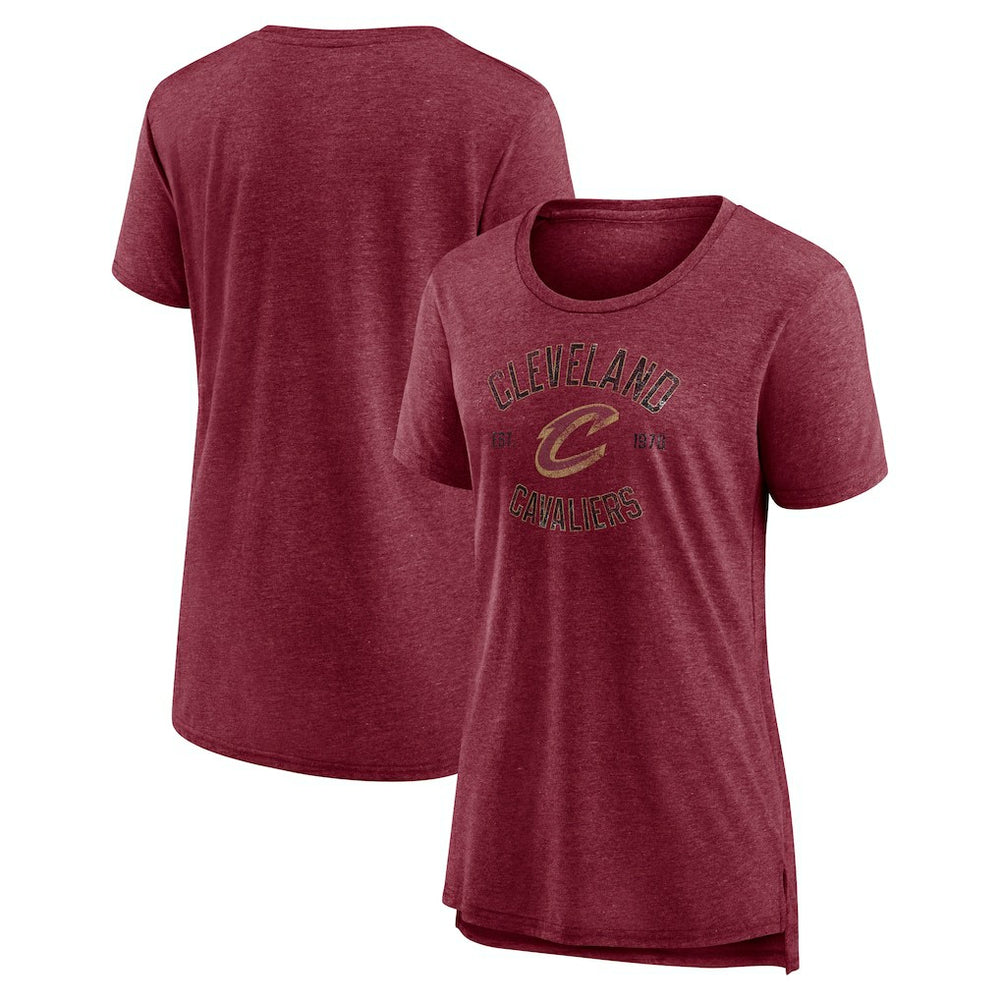 Cleveland Cavaliers Women's Heritage Tri-Blend T-Shirt Heather Wine