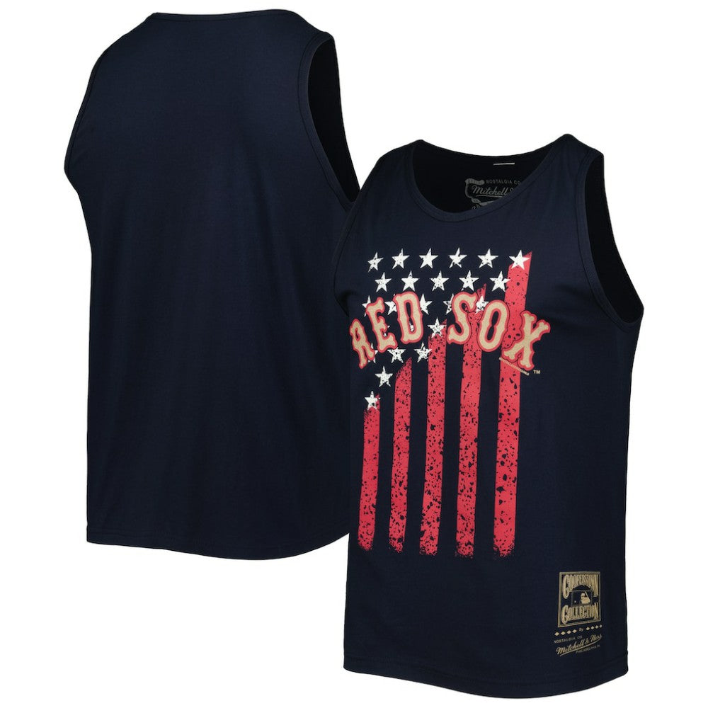 Boston Red Sox Mitchell & Ness Cooperstown Collection Stars and Stripes Tank Top Sale