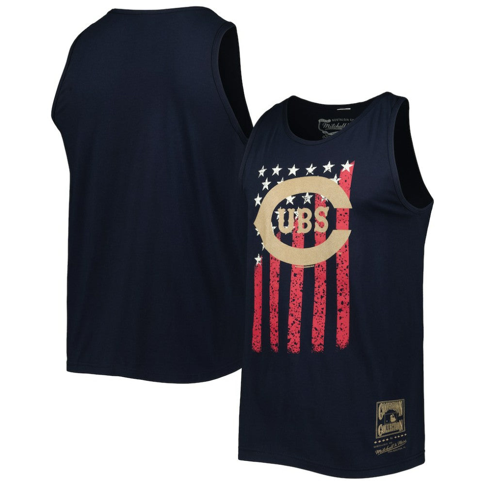 Chicago Cubs Mitchell & Ness Cooperstown Collection Stars and Stripes Tank Top Discount