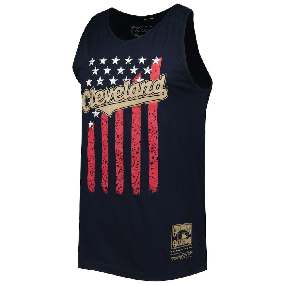 Cleveland Guardians Mitchell & Ness Cooperstown Collection Stars and Stripes Tank Top Sale