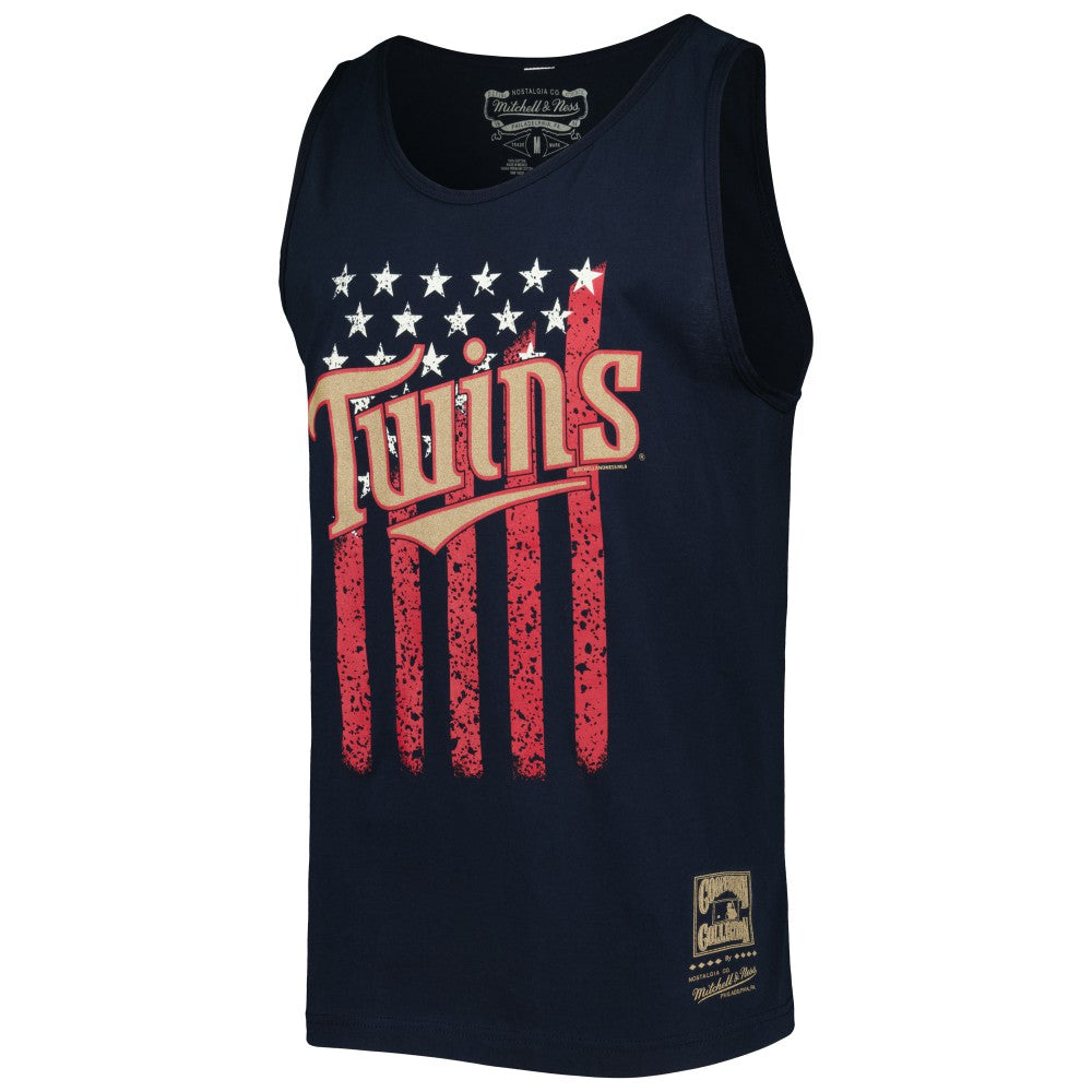 Minnesota Twins Mitchell & Ness Cooperstown Collection Stars and Stripes Tank Top for sale