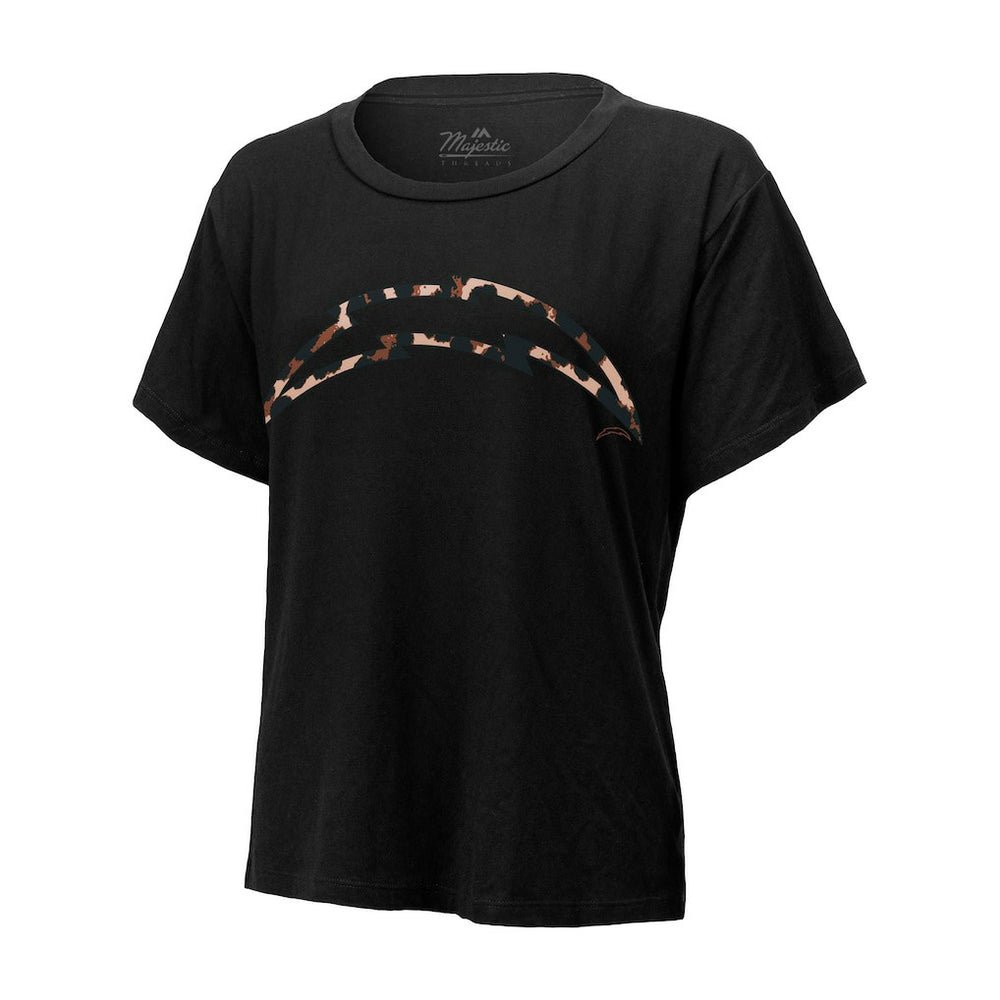 Justin Herbert Los Angeles Chargers Majestic Threads Women's Leopard Player Name & Number T-Shirt - Black - NFL