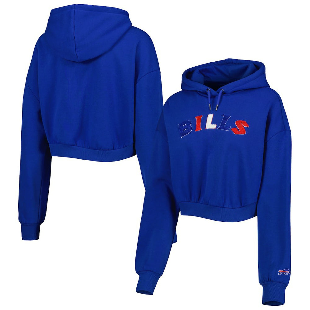 Buffalo Bills The Wild Collective Women's Cropped Pullover Hoodie - Royal - NFL