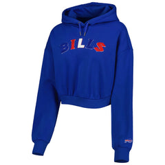 Buffalo Bills The Wild Collective Women's Cropped Pullover Hoodie - Royal - NFL