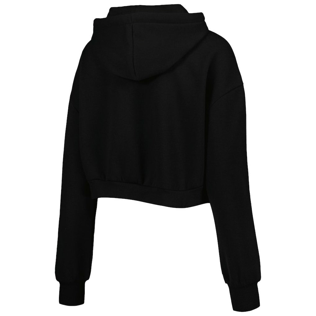 Cleveland Browns The Wild Collective Women's Cropped Pullover Hoodie - Black - NFL