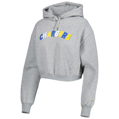 Los Angeles Chargers The Wild Collective Women's Cropped Pullover Hoodie - Gray - NFL