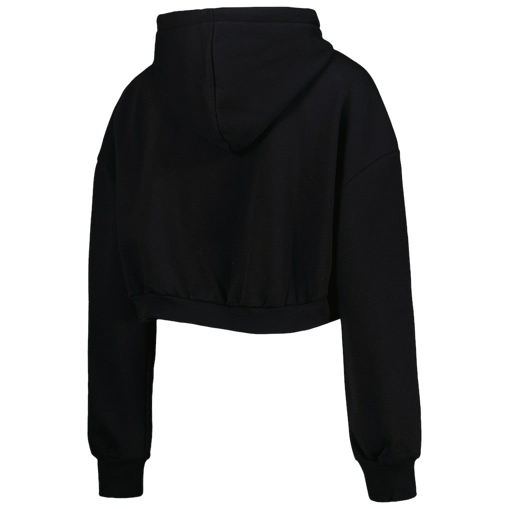 Las Vegas Raiders The Wild Collective Women's Cropped Pullover Hoodie - Black - NFL
