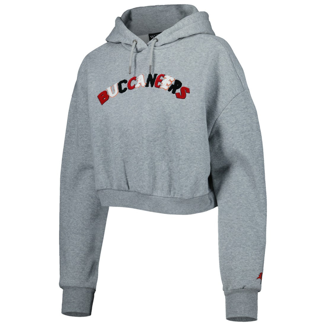 Tampa Bay Buccaneers The Wild Collective Women's Cropped Pullover Hoodie - Gray - NFL