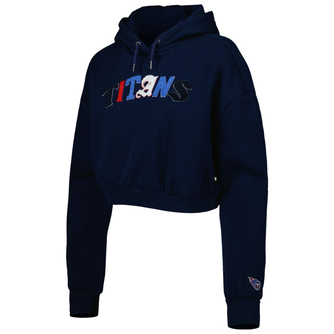 Tennessee Titans The Wild Collective Women's Cropped Pullover Hoodie - Navy - NFL