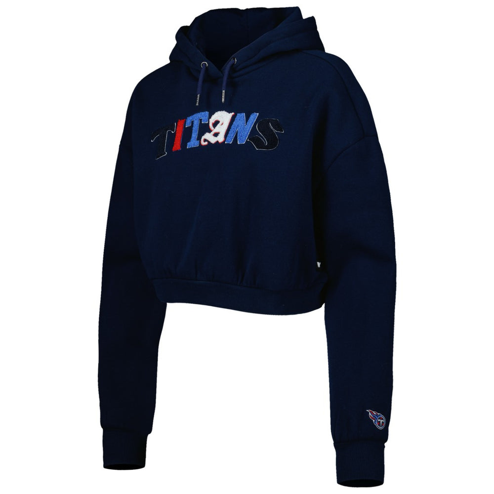 Tennessee Titans The Wild Collective Women's Cropped Pullover Hoodie - Navy - NFL