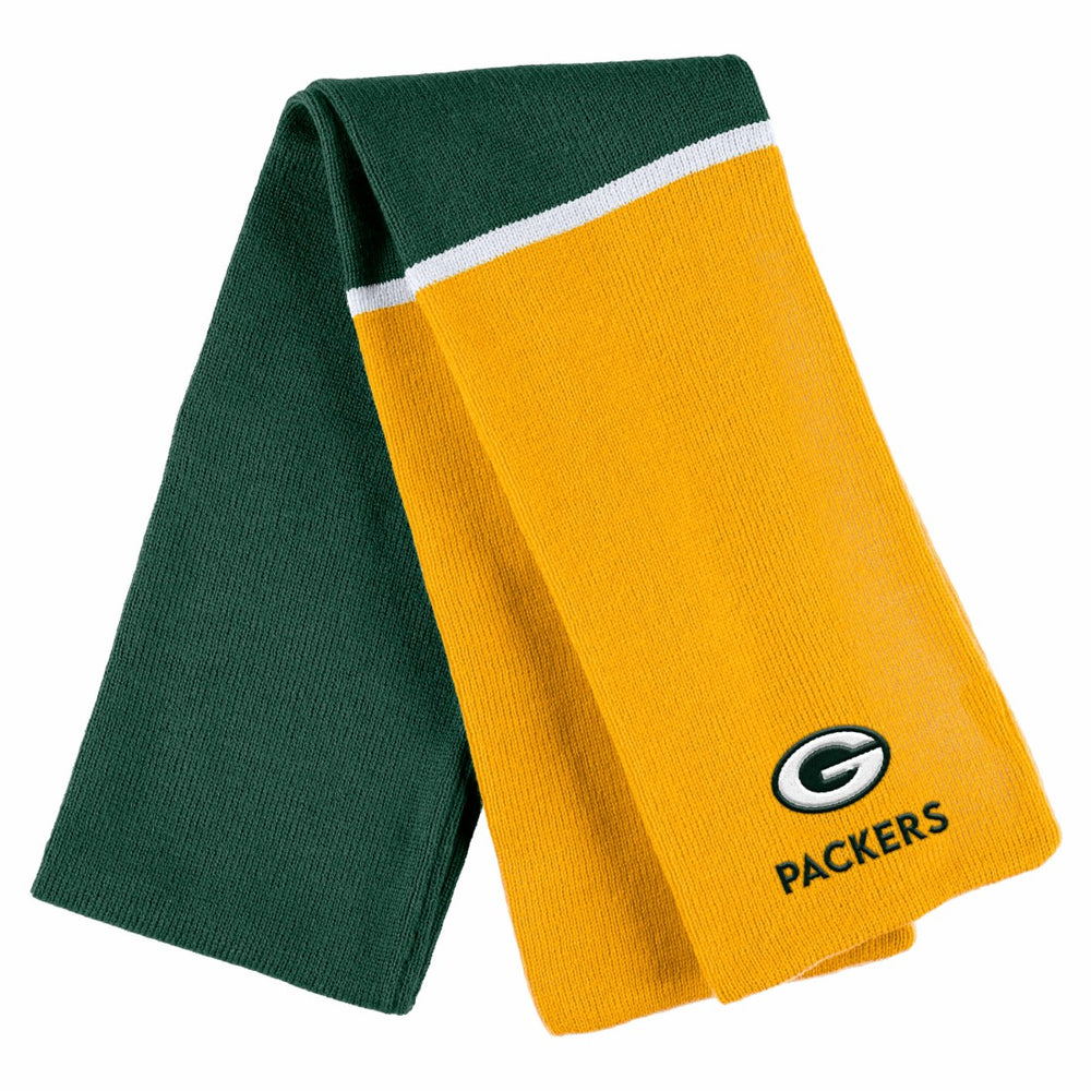 Green Bay Packers WEAR by Erin Andrews Women's Colorblock Cuffed Knit Hat with Pom and Scarf Set - Green - NFL