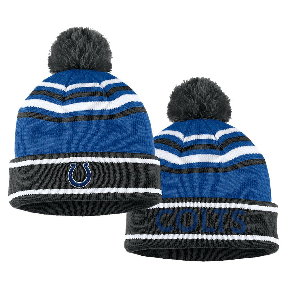 Indianapolis Colts WEAR by Erin Andrews Women's Colorblock Cuffed Knit Hat with Pom and Scarf Set - Royal - NFL