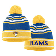 Los Angeles Rams WEAR by Erin Andrews Women's Colorblock Cuffed Knit Hat with Pom and Scarf Set - Royal - NFL
