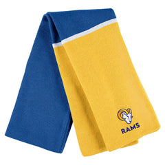 Los Angeles Rams WEAR by Erin Andrews Women's Colorblock Cuffed Knit Hat with Pom and Scarf Set - Royal - NFL
