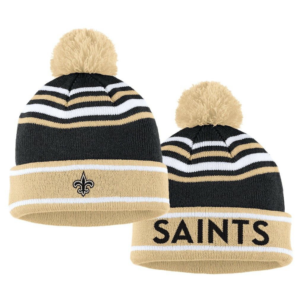 New Orleans Saints WEAR by Erin Andrews Women's Colorblock Cuffed Knit Hat with Pom and Scarf Set - Black - NFL
