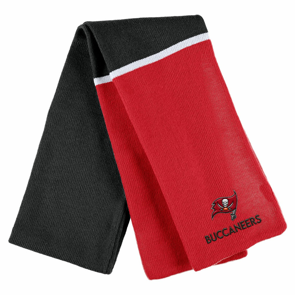 Tampa Bay Buccaneers WEAR by Erin Andrews Women's Colorblock Cuffed Knit Hat with Pom and Scarf Set - Red - NFL