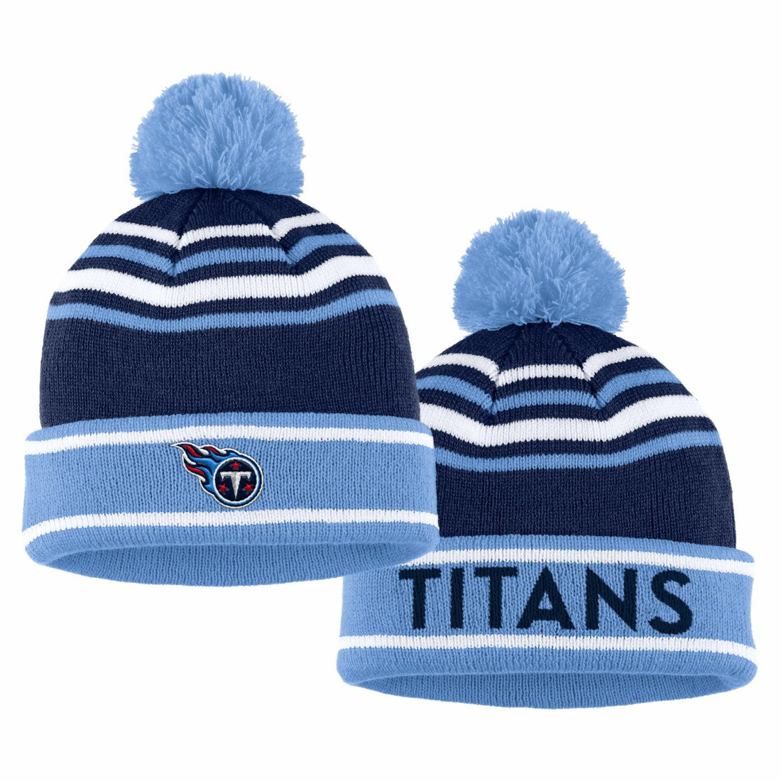 Tennessee Titans WEAR by Erin Andrews Women's Colorblock Cuffed Knit Hat with Pom and Scarf Set - Navy - NFL