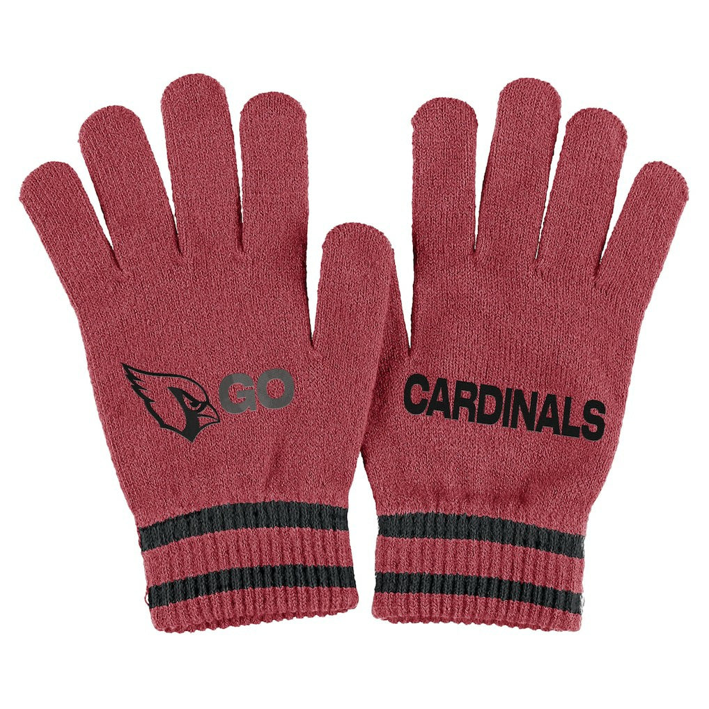 Arizona Cardinals WEAR by Erin Andrews Women's Double Jacquard Cuffed Knit Hat with Pom and Gloves Set - Cardinal - NFL
