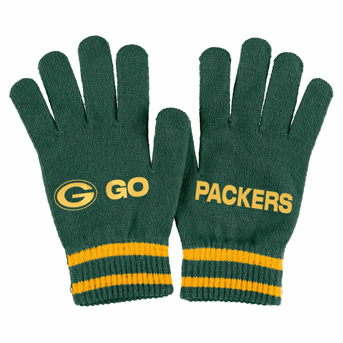Green Bay Packers WEAR by Erin Andrews Women's Double Jacquard Cuffed Knit Hat with Pom and Gloves Set - Green - NFL
