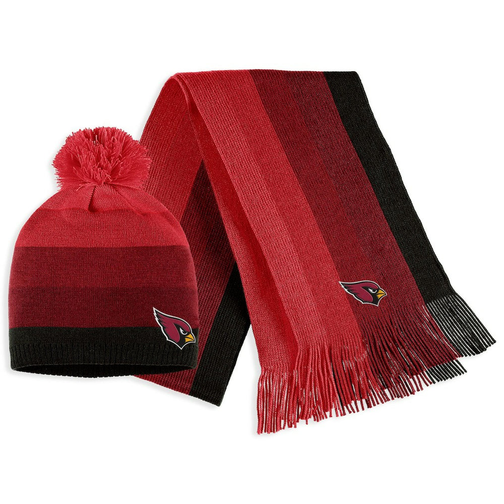 Arizona Cardinals WEAR by Erin Andrews Women's Ombre Pom Knit Hat and Scarf Set - Cardinal - NFL