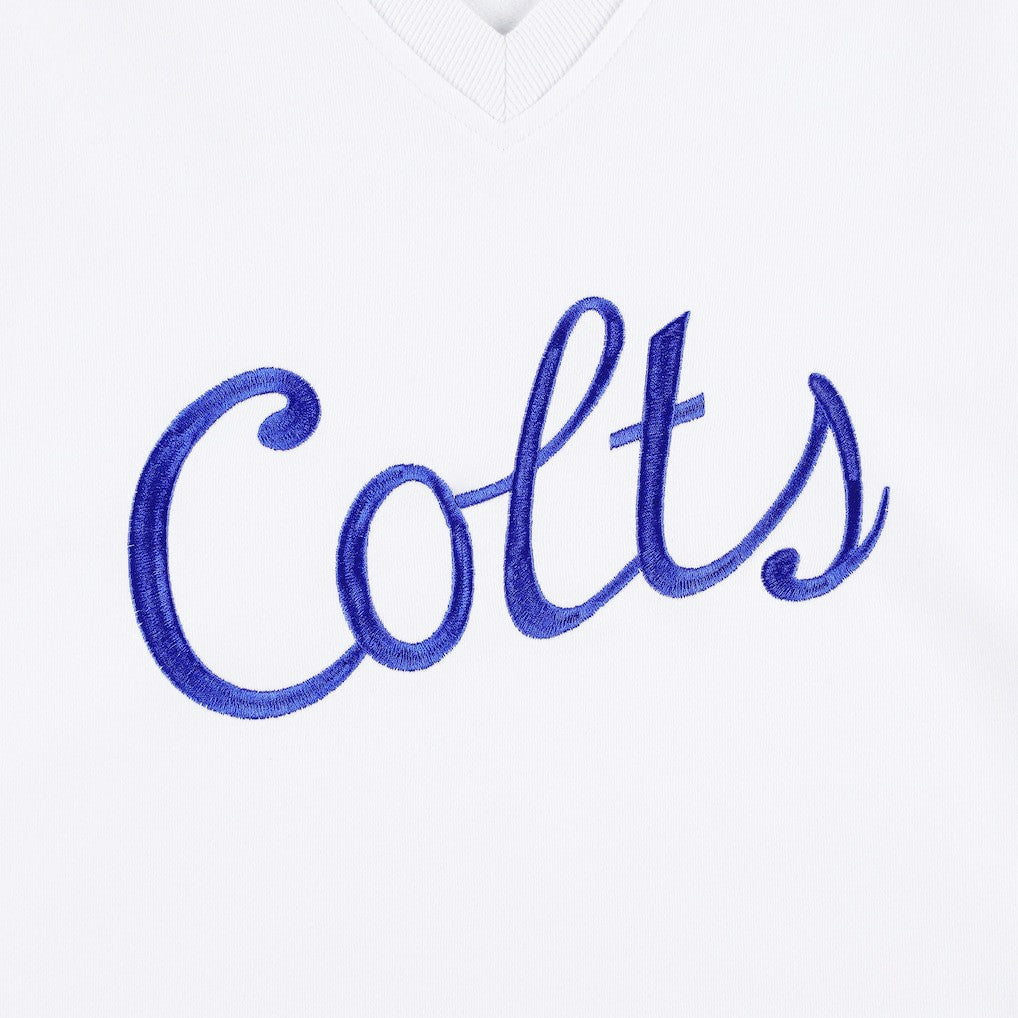 Indianapolis Colts The Wild Collective Women's Cheer V-Neck Fleece Pullover Sweatshirt - White - NFL