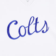 Indianapolis Colts The Wild Collective Women's Cheer V-Neck Fleece Pullover Sweatshirt - White - NFL