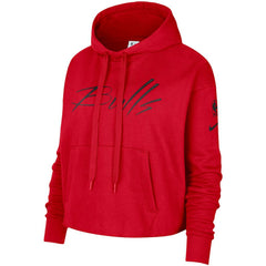 Nike Chicago Bulls Women's Split Flip Courtside Cropped Pullover Hoodie Red