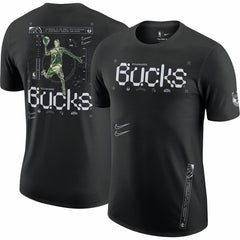 Nike Milwaukee Bucks Courtside Air Traffic Control Max90 T-Shirt Black