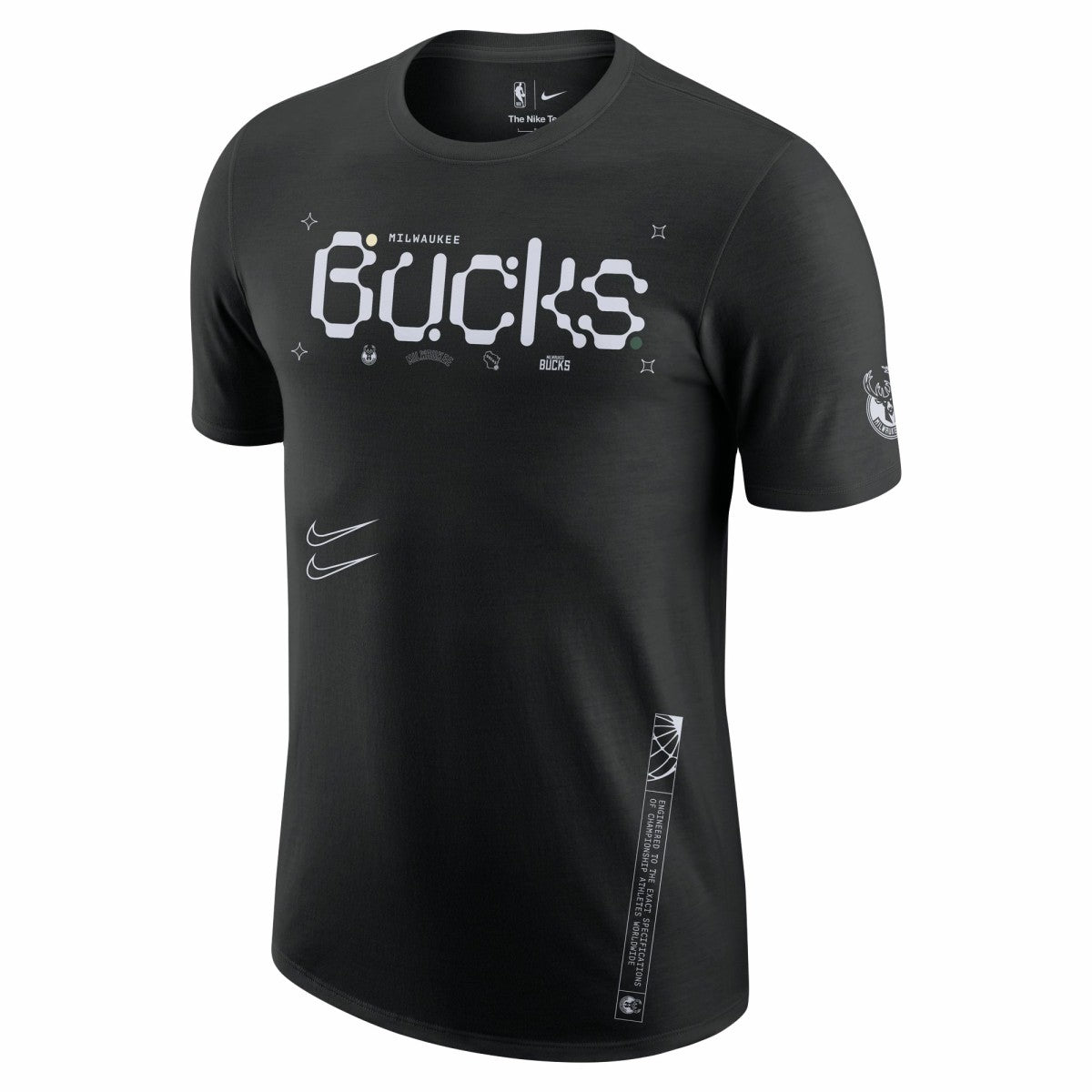 Nike Milwaukee Bucks Courtside Air Traffic Control Max90 T-Shirt Black