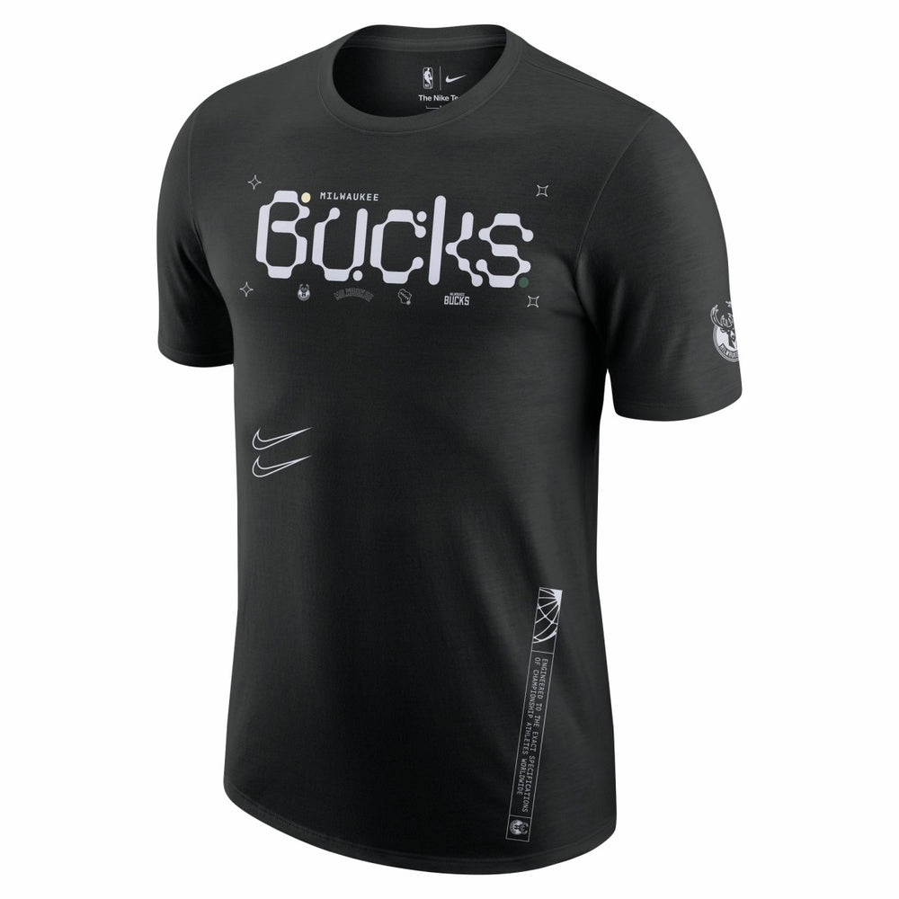 Nike Milwaukee Bucks Courtside Air Traffic Control Max90 T-Shirt Black