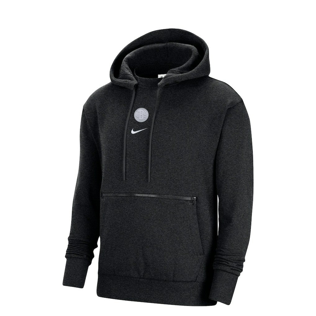 Nike Brooklyn Nets Courtside Versus Flight Pullover Hoodie Heather Black