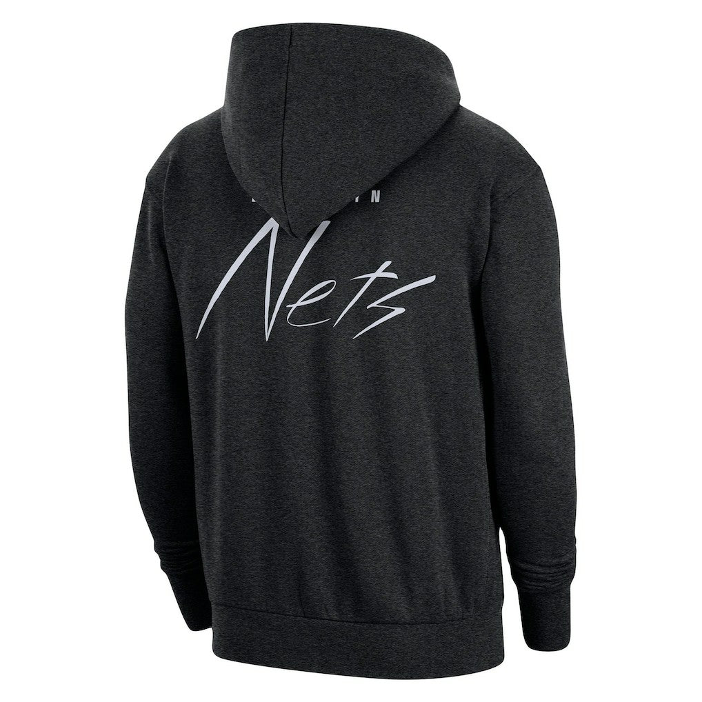 Nike Brooklyn Nets Courtside Versus Flight Pullover Hoodie Heather Black