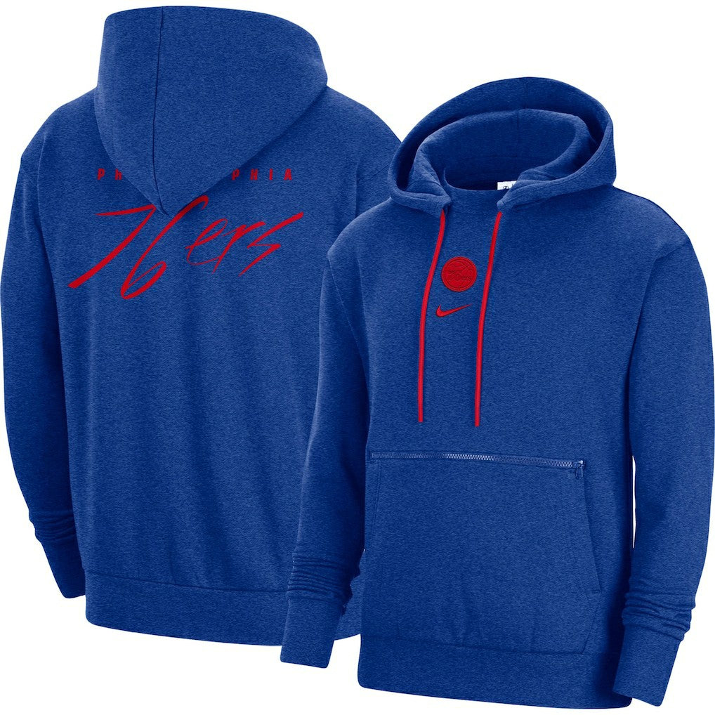 Nike Philadelphia 76ers Courtside Versus Flight Pullover Hoodie Heather Royal