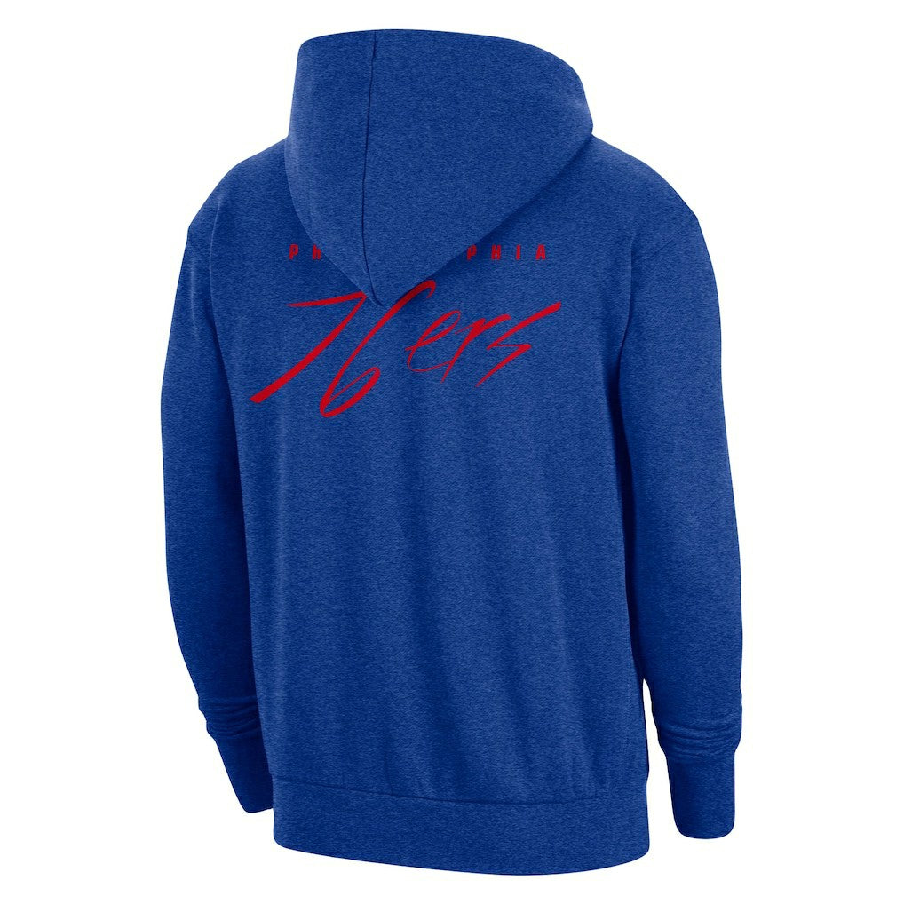 Nike Philadelphia 76ers Courtside Versus Flight Pullover Hoodie Heather Royal