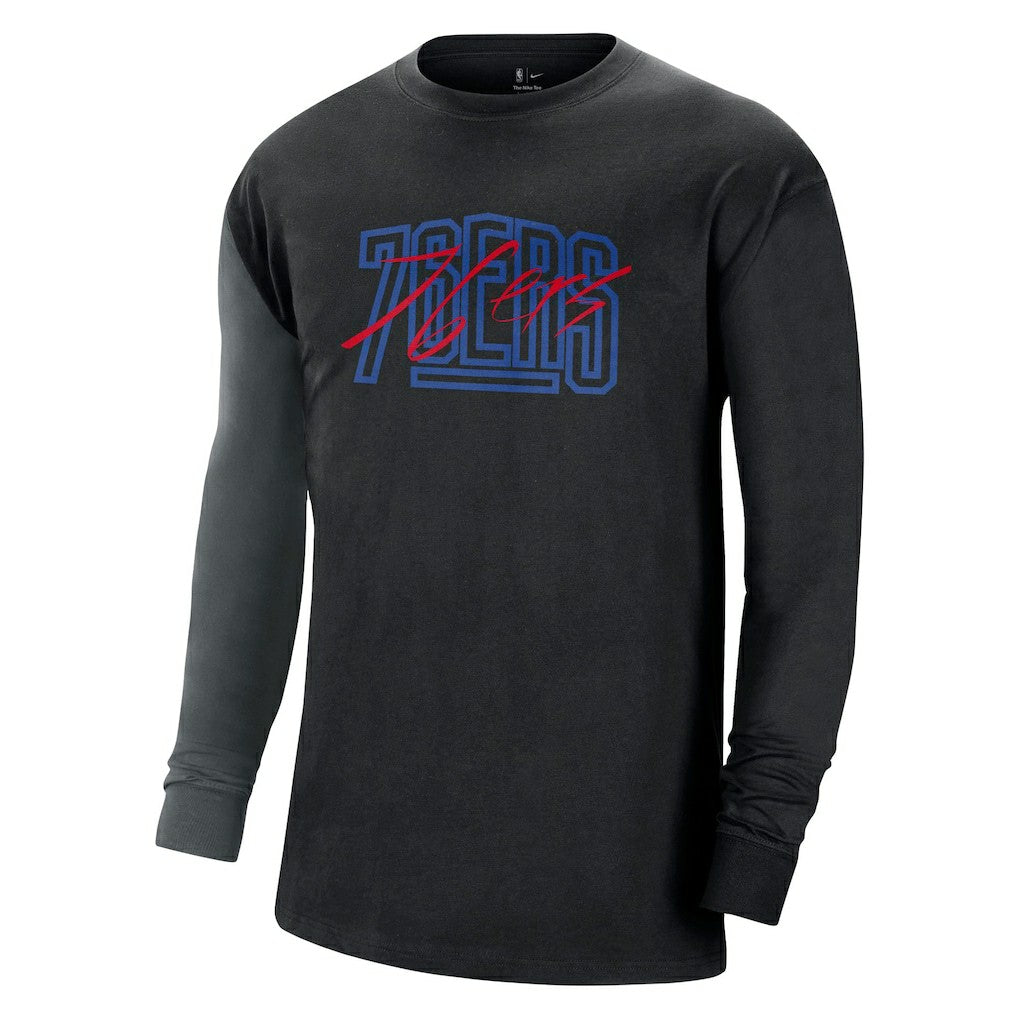 Nike Philadelphia 76ers Courtside Versus Flight MAX90 Long Sleeve T-Shirt Black