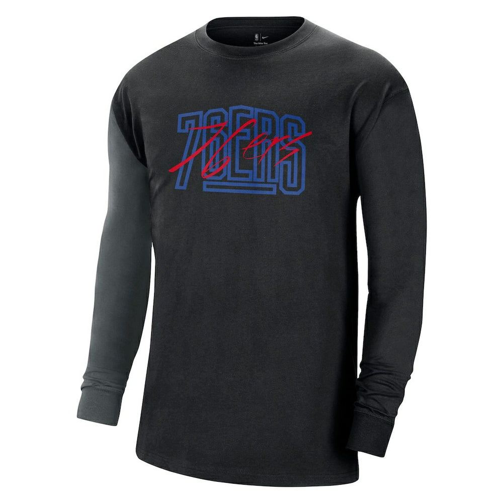 Nike Philadelphia 76ers Courtside Versus Flight MAX90 Long Sleeve T-Shirt Black