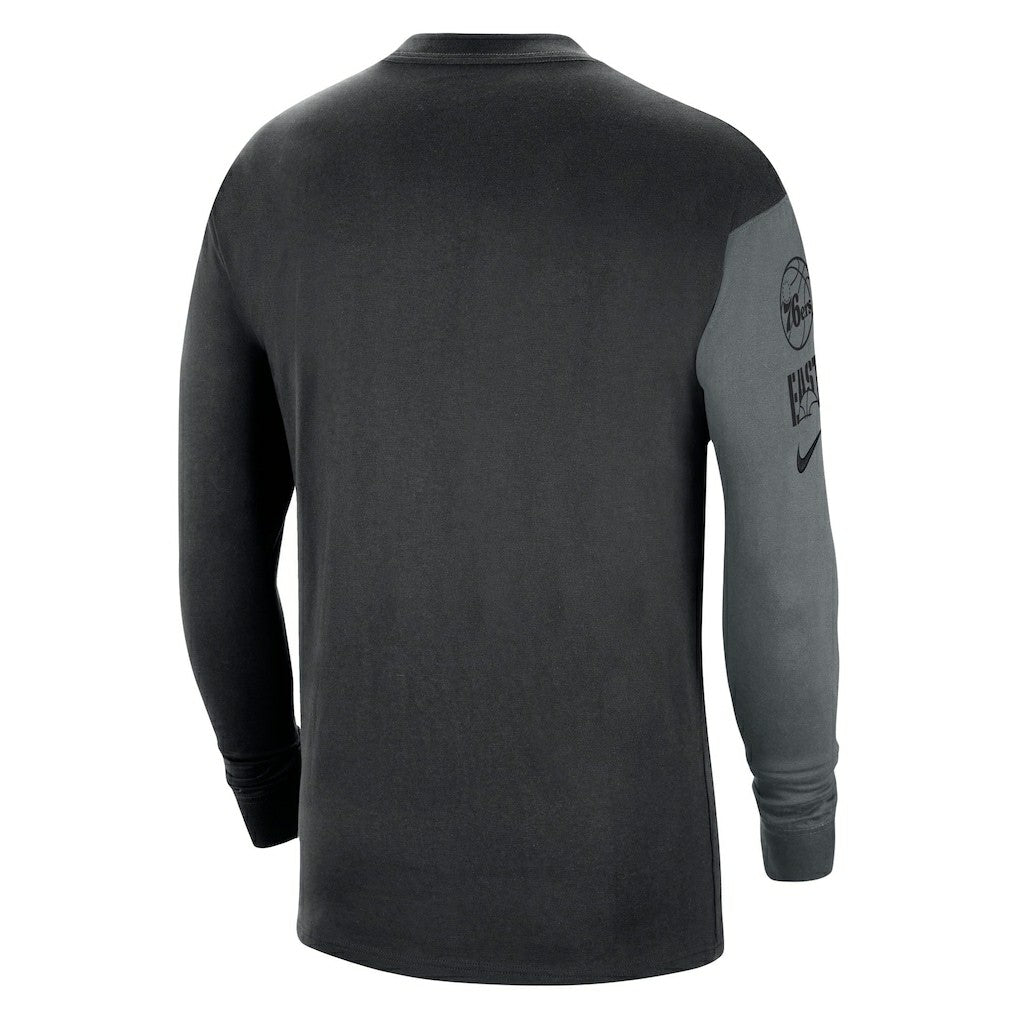 Nike Philadelphia 76ers Courtside Versus Flight MAX90 Long Sleeve T-Shirt Black