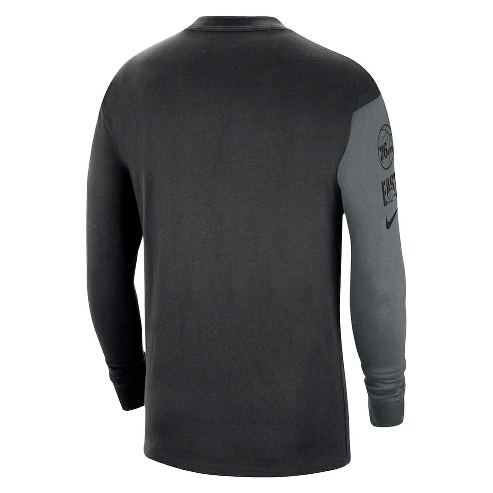 Nike Philadelphia 76ers Courtside Versus Flight MAX90 Long Sleeve T-Shirt Black