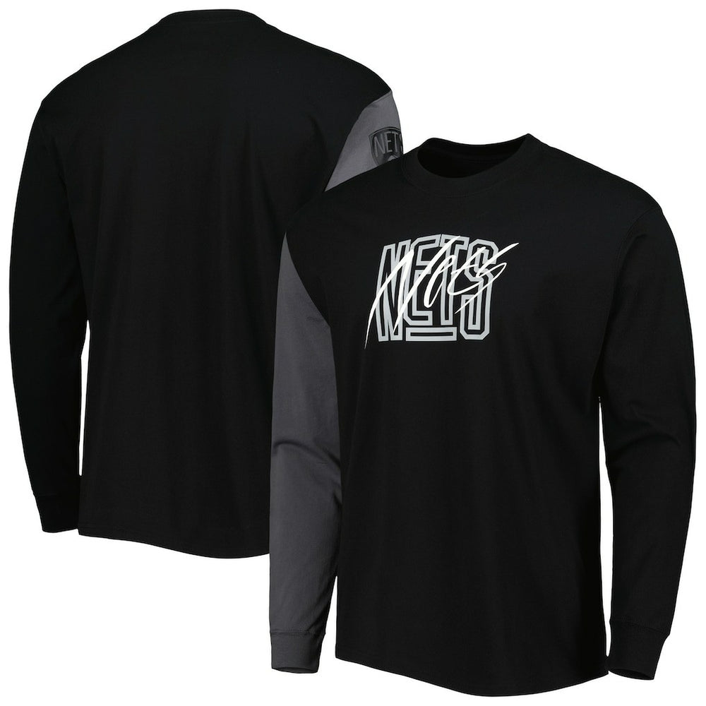 Nike Brooklyn Nets Courtside Versus Flight MAX90 Long Sleeve T-Shirt Black