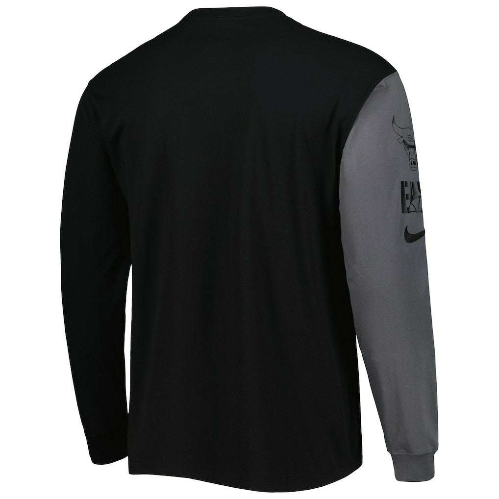 Nike Chicago Bulls Courtside Versus Flight MAX90 Long Sleeve T-Shirt Black