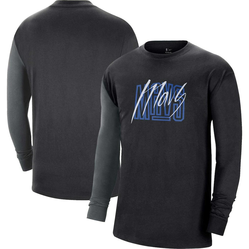 Nike Dallas Mavericks Courtside Versus Flight MAX90 Long Sleeve T-Shirt Black