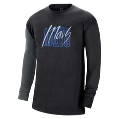 Nike Dallas Mavericks Courtside Versus Flight MAX90 Long Sleeve T-Shirt Black
