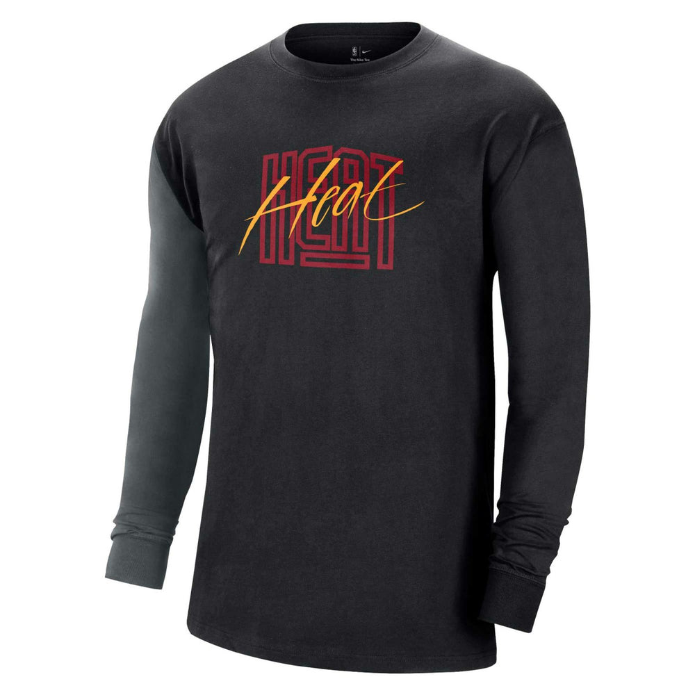 Nike Miami Heat Courtside Versus Flight MAX90 Long Sleeve T-Shirt Black